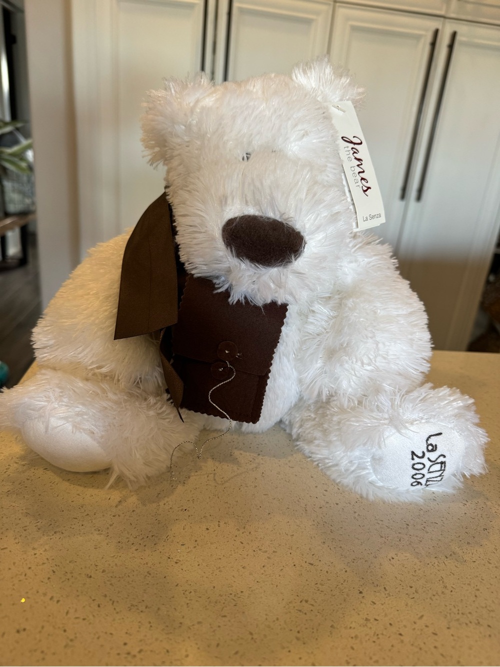 James the La Senza White Plush Bear with Brown Nose 2006